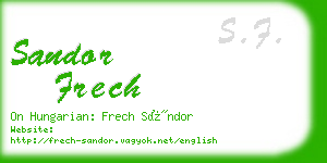 sandor frech business card